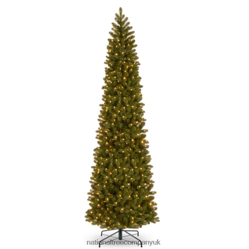 Trees | National Tree Company Pre-lit Feel Real Artificial Giant Slim Downswept Christmas Tree Green Douglas Fir Dual Color LED Lights Includes PowerConnect and Stand 12 feet F2L4F7
